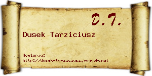 Dusek Tarziciusz névjegykártya